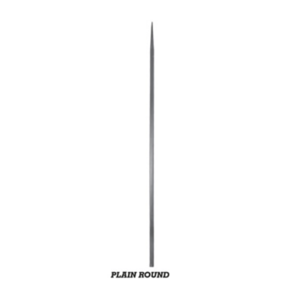 Wrought Iron Spear Point Plain Round Bar at 2M Long