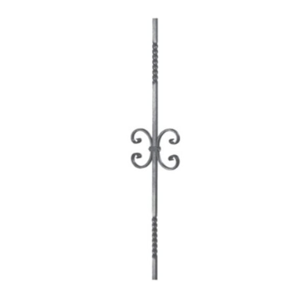 Wrought Iron Long Scroll Panel, 12MM Square Bar at 1M Long 20/2