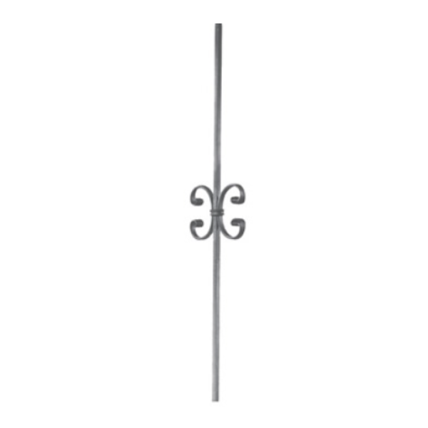 Wrought Iron Long Scroll Panel, 12MM Square Bar at 1M Long 20/3