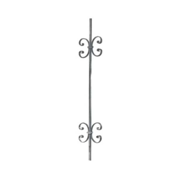 Wrought Iron Long Scroll Panel, 12MM Square Bar at 1M Long 20/4