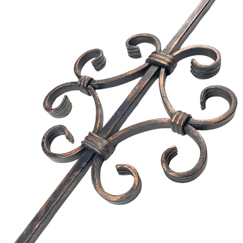 Wrought Iron Long Scroll Panel, 12MM Square Bar at 1M Long 21/2