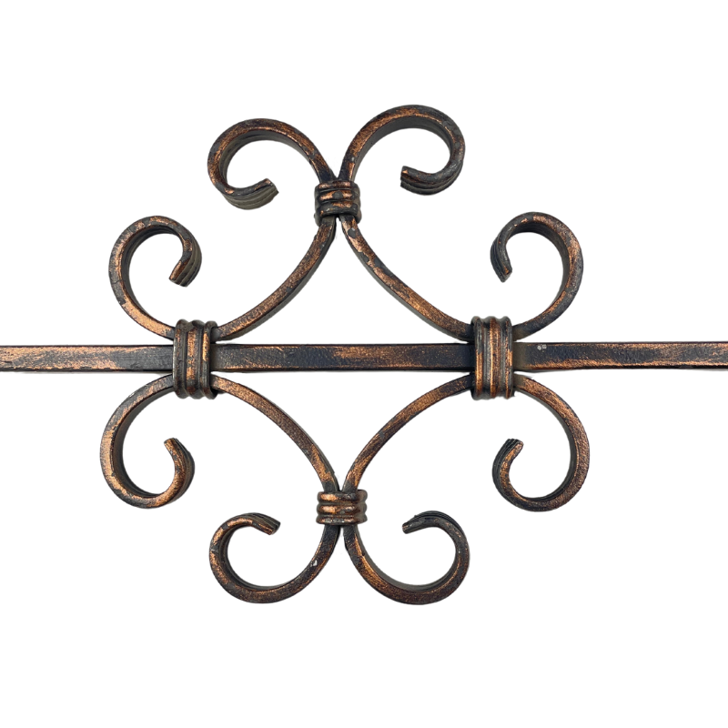 Wrought Iron Long Scroll Panel, 12MM Square Bar at 1M Long 21/2