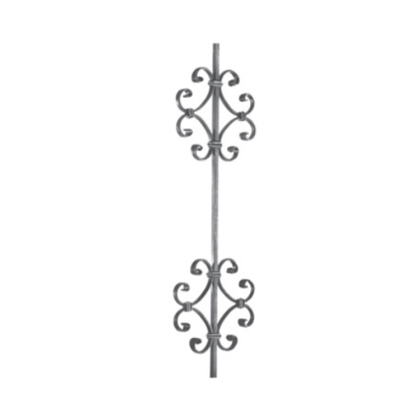 Wrought Iron Long Scroll Panel, 12MM Square Bar at 1M Long 21/1