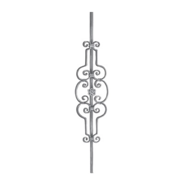 Wrought Iron Long Scroll Panel, 12MM Square Bar at 1M Long 22/4