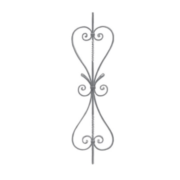 Wrought Iron Long Scroll Panel, 12MM Square Bar at 1M Long 24/1