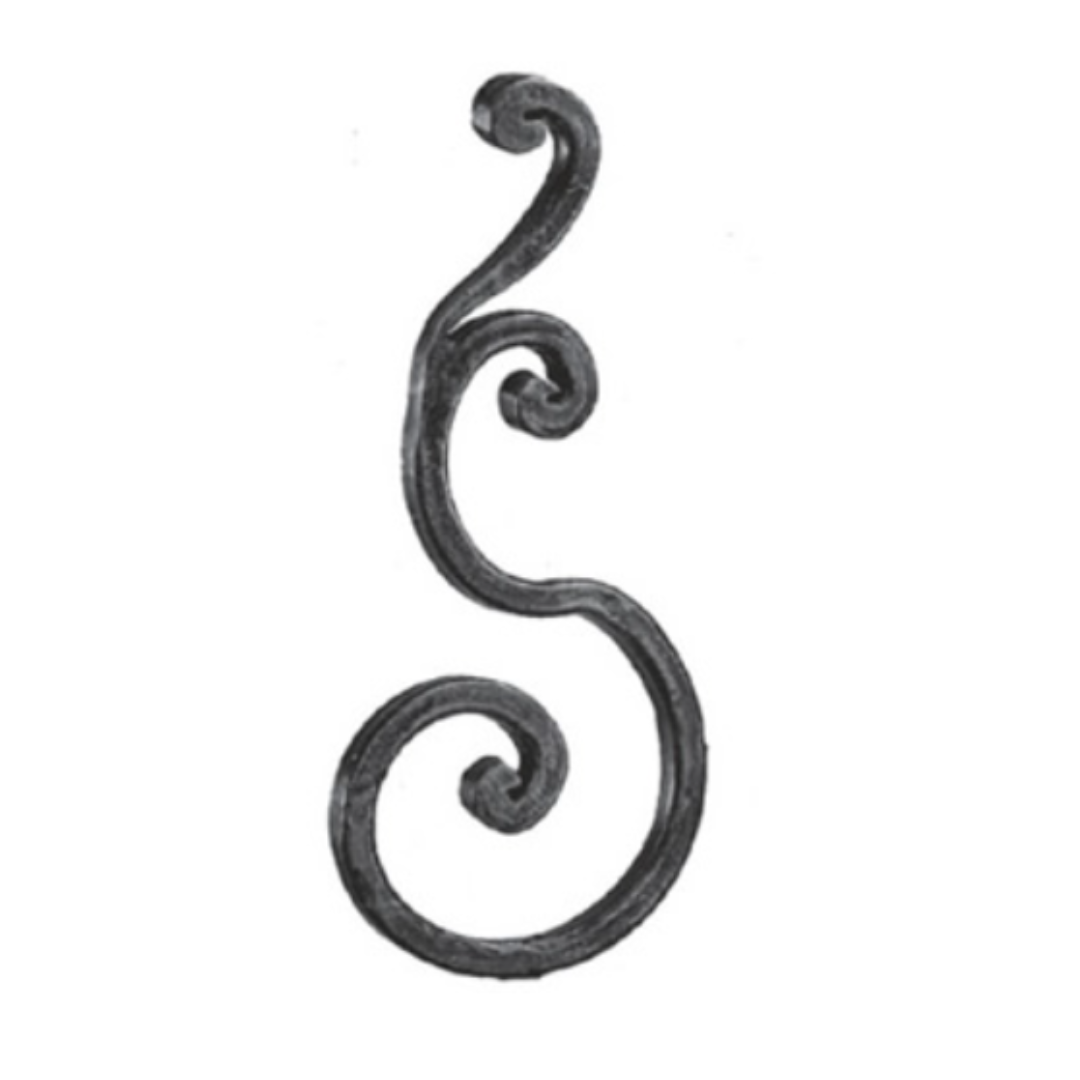 Wrought Iron Blenheim Infill Scroll 250mm High 110mm Wide 26/115