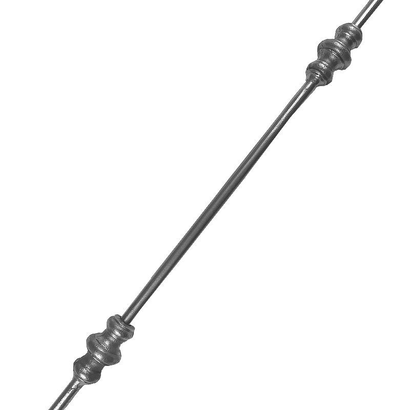 Round Collar with Double Bush on Wrought Iron Bar 1000mm Long