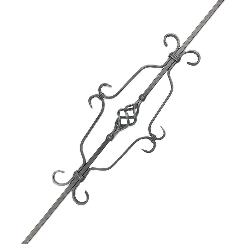 Wrought Iron Long Scroll Panel, 12MM Square Bar at 1M Long 26/6