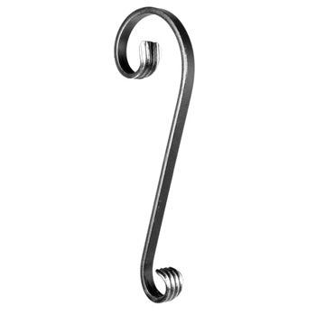 Wrought Iron Uneven S Scrolls 275mm x 100mm