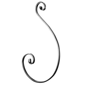 Wrought Iron Wide Uneven S Scrolls 470mm x 245mm