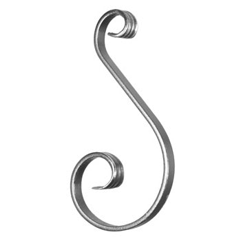 Wrought Iron Wide Uneven S Scroll 325mm x 140mm