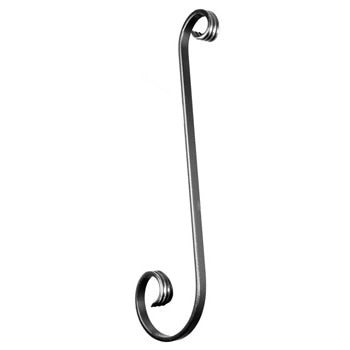 Wrought Iron Uneven S Scrolls 380mm x 130mm