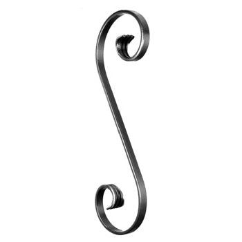 Wrought Iron S Scroll 395mm x 115mm