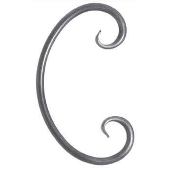 Wrought Iron 12mm Round Bar C Scroll