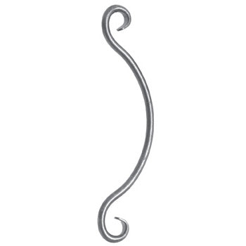 Wrought Iron 12mm Round Bar Bowed Scrolls 350mm x 90mm 33/13A