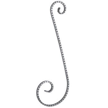 Wrought Iron Uneven S Scrolls 380mm x 130mm