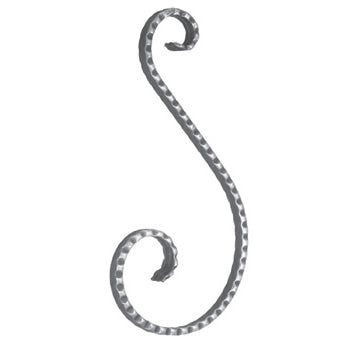 Wrought Iron Wide Uneven S Scroll 325mm x 140mm