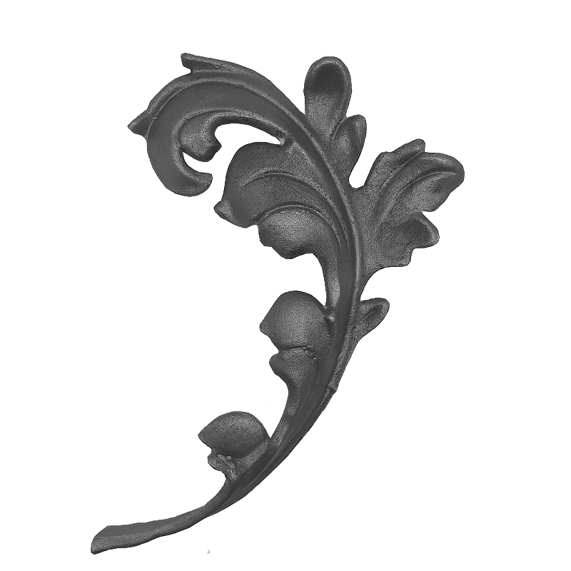 Wrought Iron Right Baroque Leaf 250mm High 160mm Wide 39/33B