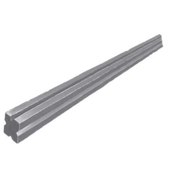 Mild Steel 16MM Square Single Groove Bar at 3M Long 4/3B