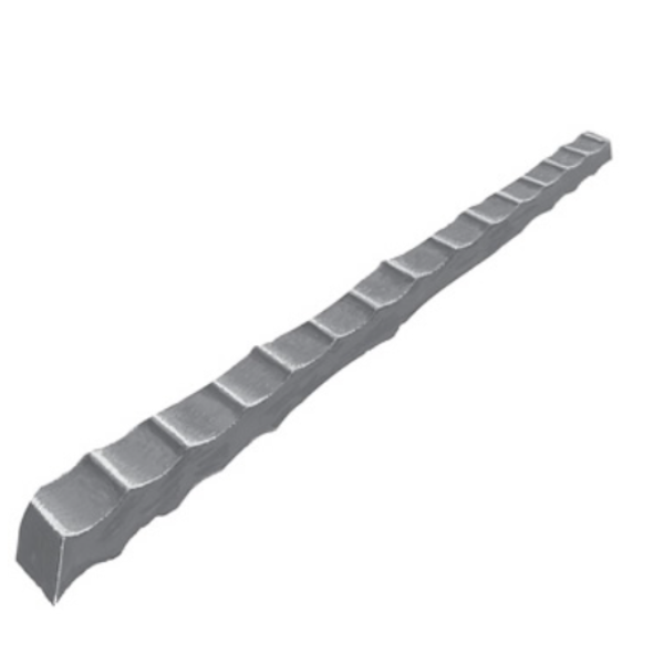 Mild Steel 12MM Square Wavy Bar at 3M Long 4/4A