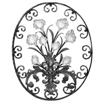 Wrought Iron Lily Oval Panel 830MM x 685MM