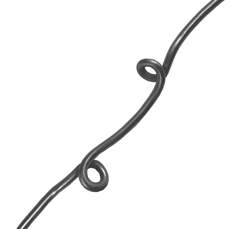 Double Fishtailed & Double Knotted Wrought Iron Bar Approximately 900mm Long