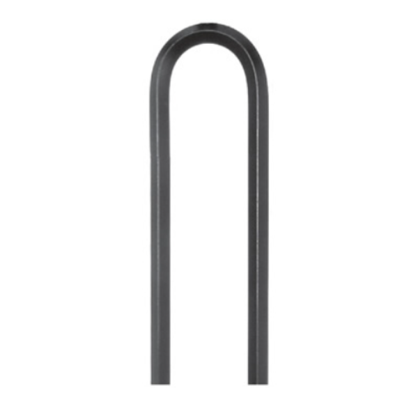 12MM Wrought Iron Square on Diamond Plain Hoop Top Bar with 100MM Center