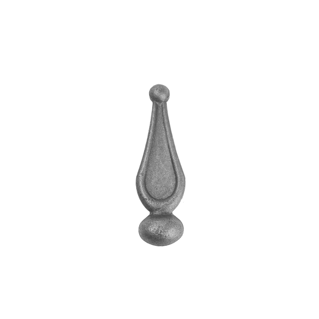 Ball Topped Tear Drop Wrought Iron Railhead 30mm Base 120mm High 35mm Wide 48/15A