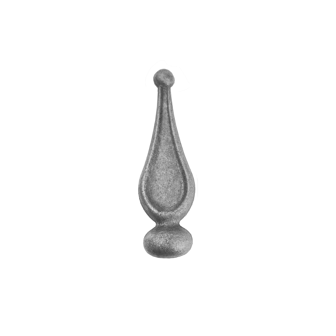 Ball Topped Tear Drop Wrought Iron Railhead 33mm Base 150mm High 40mm Wide 48/15B