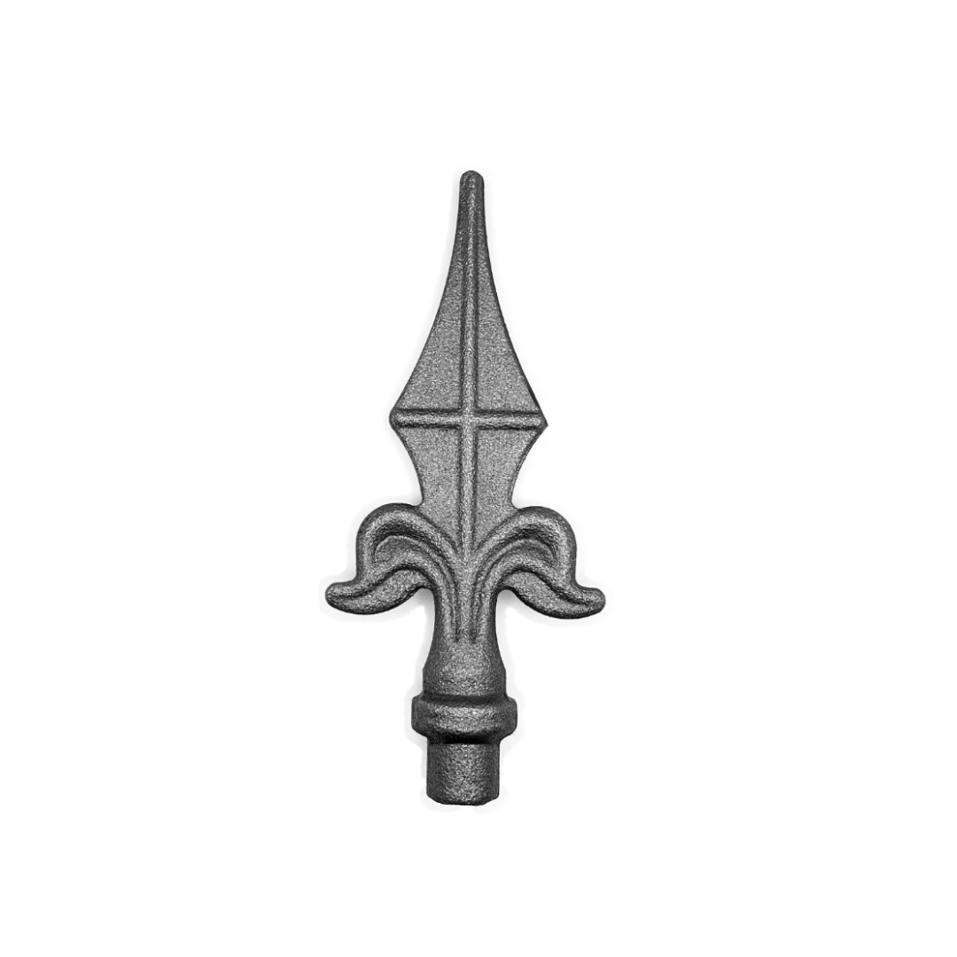 Fleur De Lys Wrought Iron Railhead 12mm Base 130mm High 60mm Wide 48/2A