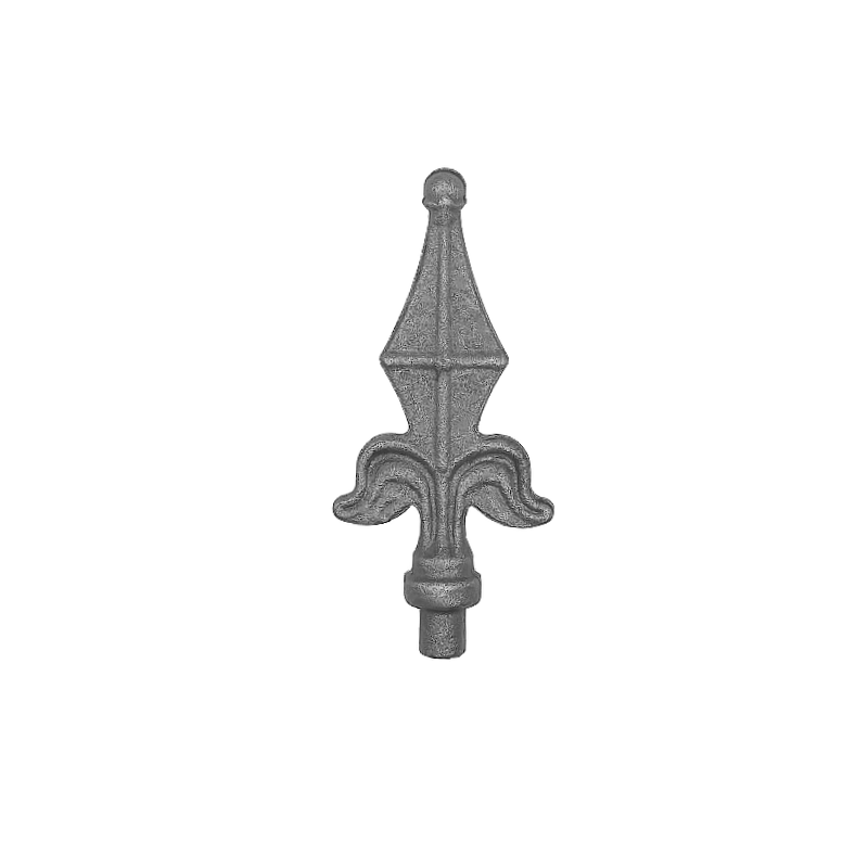 Ball Topped Fleur De Lys Wrought Iron Railhead 12mm Base 135mm Height 60mm Wide 48/34A