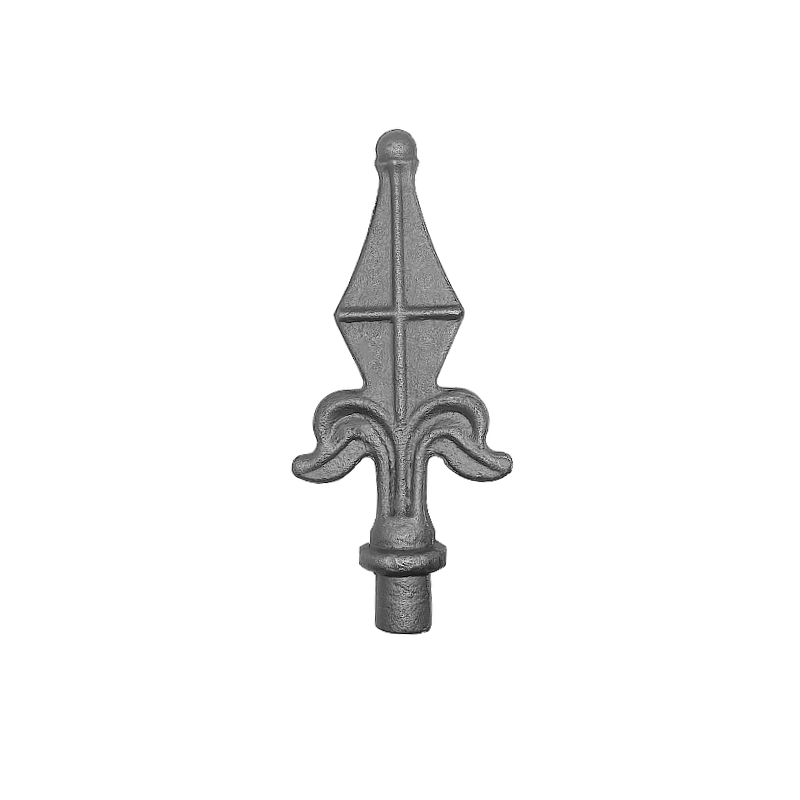 Ball Topped Fleur De Lys Wrought Iron Railhead 16mm Base 160mm High 70mm Wide 48/34B