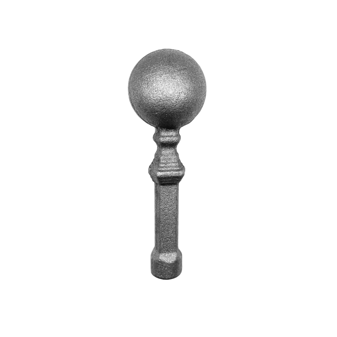 Ball Topped Safety Wrought Iron Railhead 16mm Base 125mm High 40mm Wide 48/3B