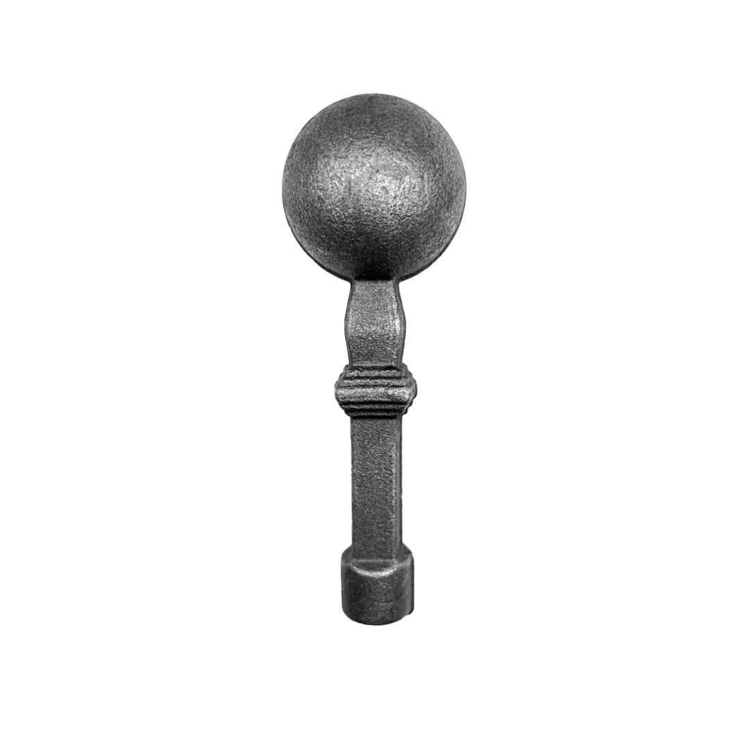 Ball Topped Safety Wrought Iron Railhead 20mm Base 145mm High 50mm Wide 48/3C