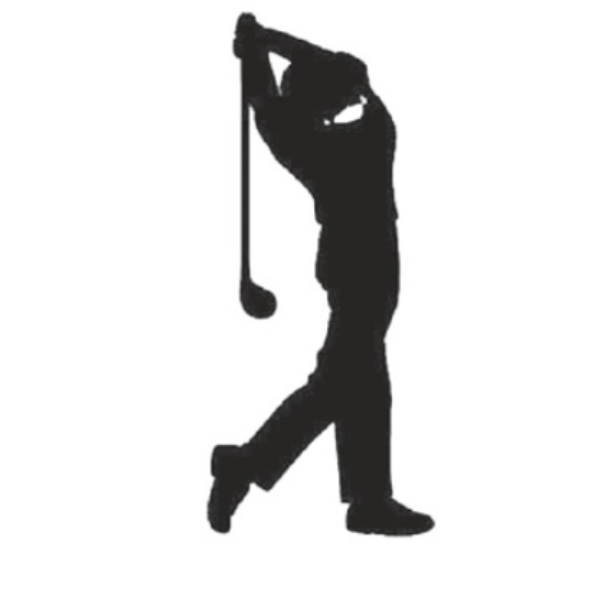 Golfer Silhouette 300MM High x 130MM Wide x 3MM Thick 52/14