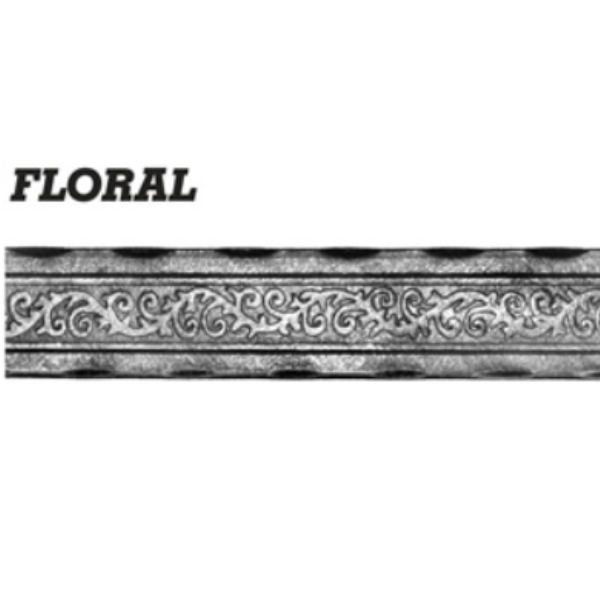 Wrought Iron  Floral Textured Flat Bar at 3000MM Long