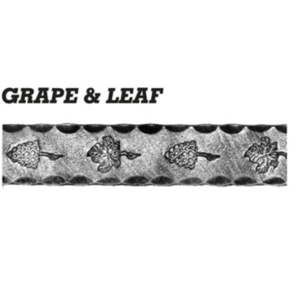 Wrought Iron Grape & Leaf Textured Flat Bar at 3000MM Long