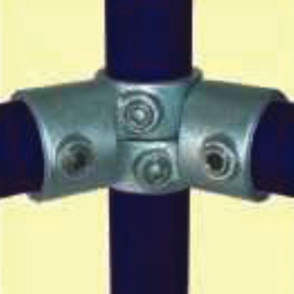 Galvanised Three Mid Rail Corner Key Clamp Bracket for a Tube with a Nominal Bore of 11/4" and Outside Diameter of 42.4MM (60/11A)