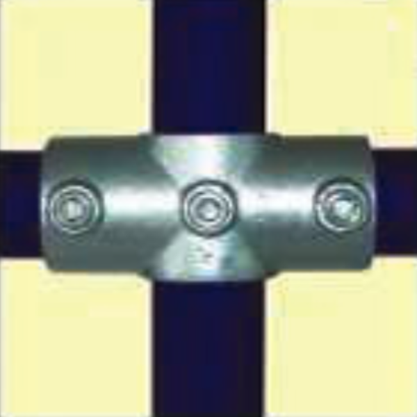 Galvanised Middle Rail Cross Key Clamp Bracket for a Tube with a Nominal Bore of 11/4" and Outside Diameter of 42.4MM (60/6A)