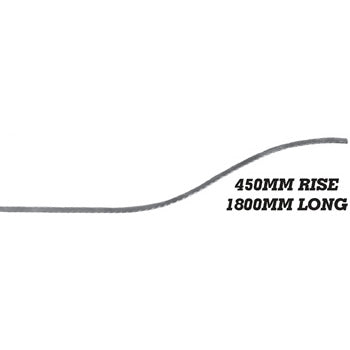 Wrought Iron Flat Bar Bottom Shadow Rail at 1800mm Long, 450mm Rise ...