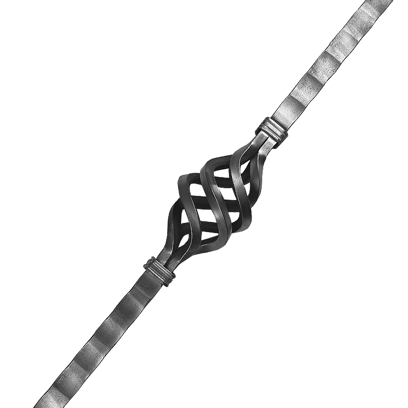 25mm Wrought Iron Wavy Bar with Cage Newel 1100mm 9/4 – North Valley ...