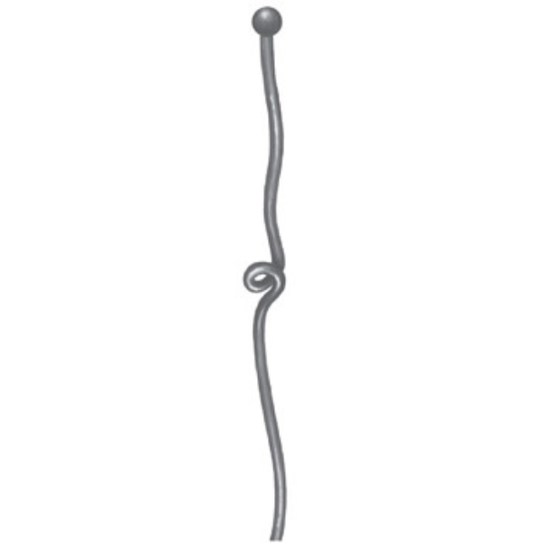 Single Knotted Wrought Iron Bar With 1 Ball at Approx 900mm Long