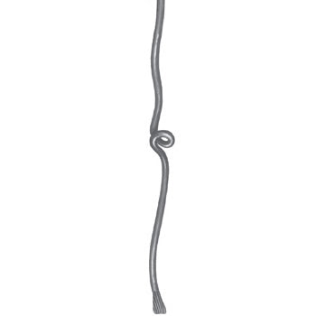 Single Knotted Wrought Iron Bar With 1 Fishtail at Aprrox 900mm Long