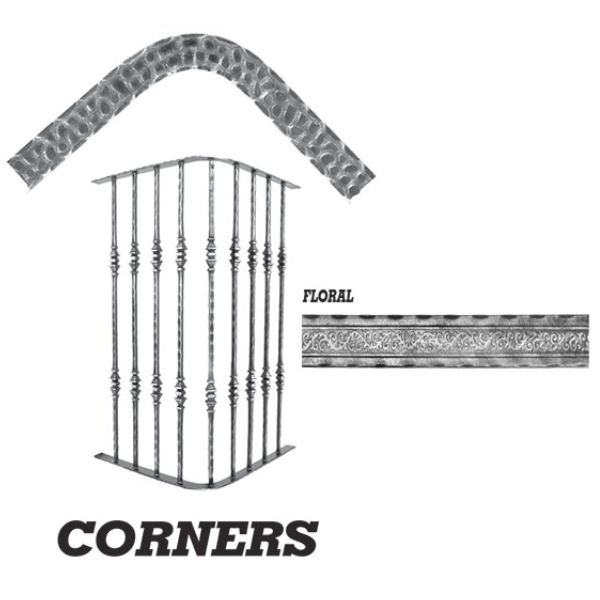 Wrought Iron Floral Handrail Corner