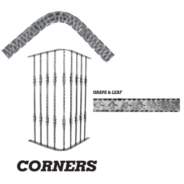 Wrought Iron Grape and Leaf Handrail Corner