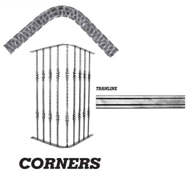 Wrought Iron Tramline Handrail Corner